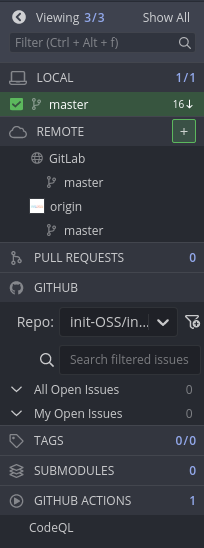 GitKraken Left sidebar